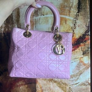 Dior Pink Quilted Leather Tote Bag